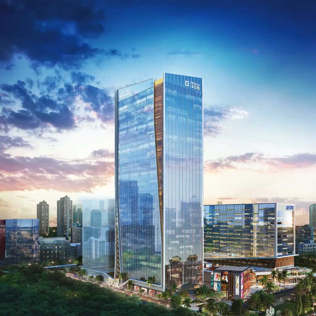 Building at dusk